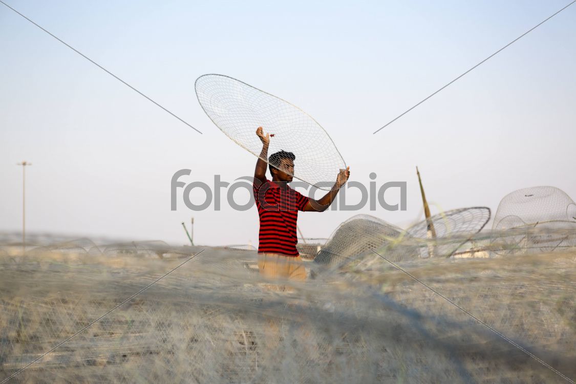 Preparing the Fish Cage
