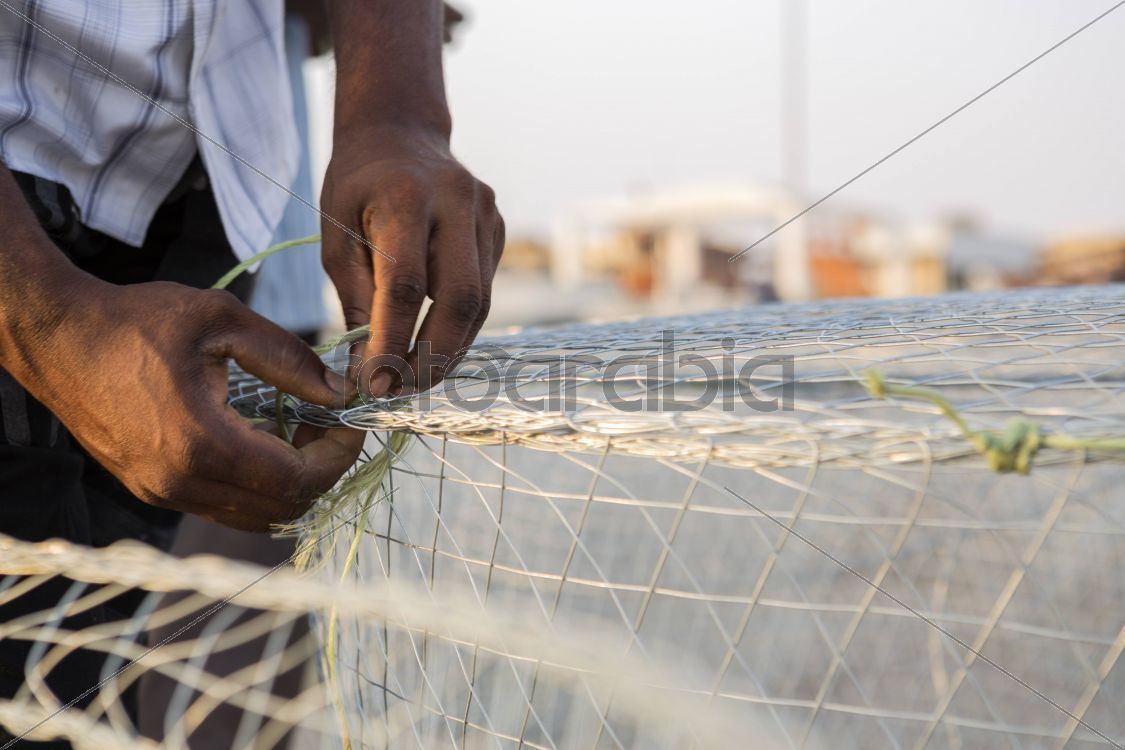 Preparing the Fish Cage