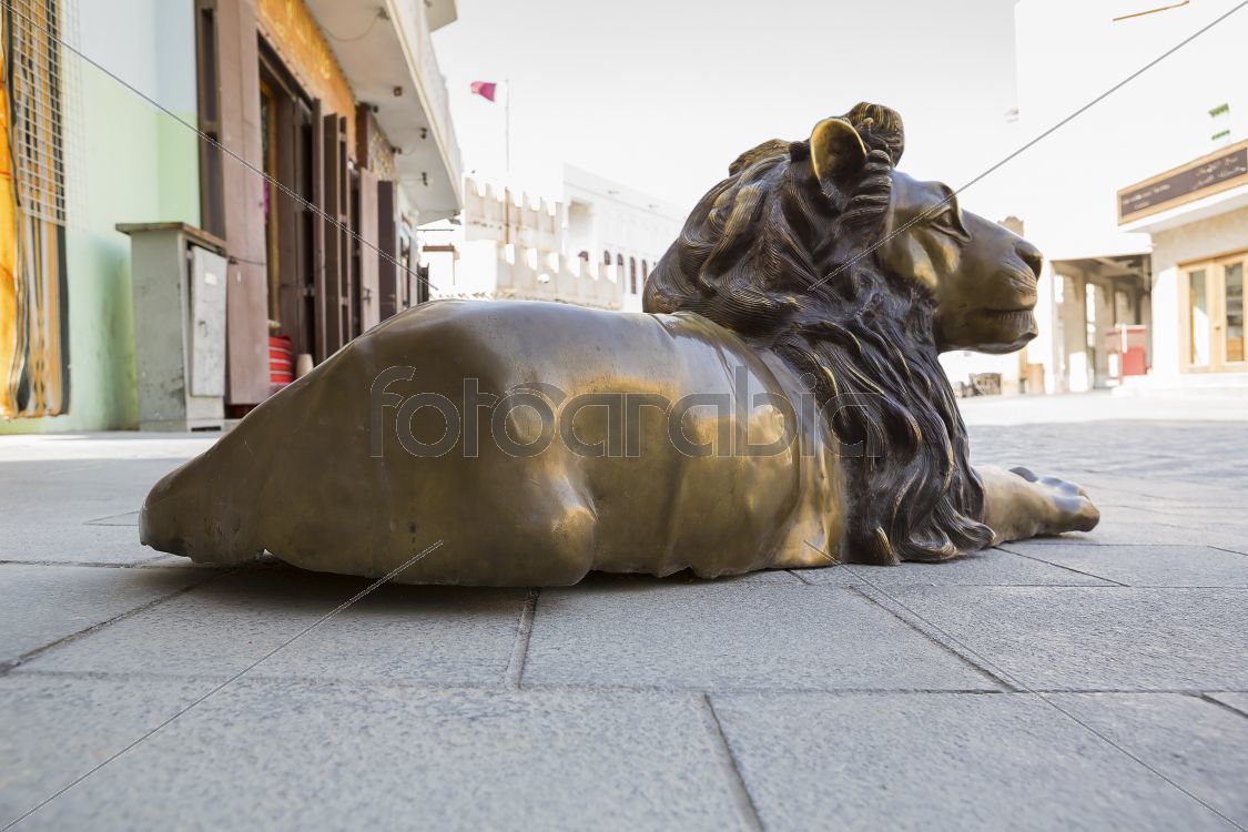 Lion bronze statue