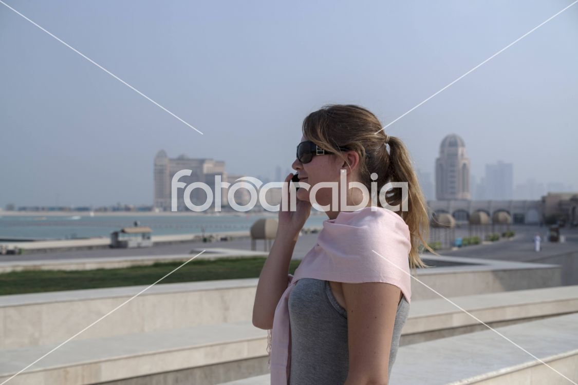 Woman using Cell Phone