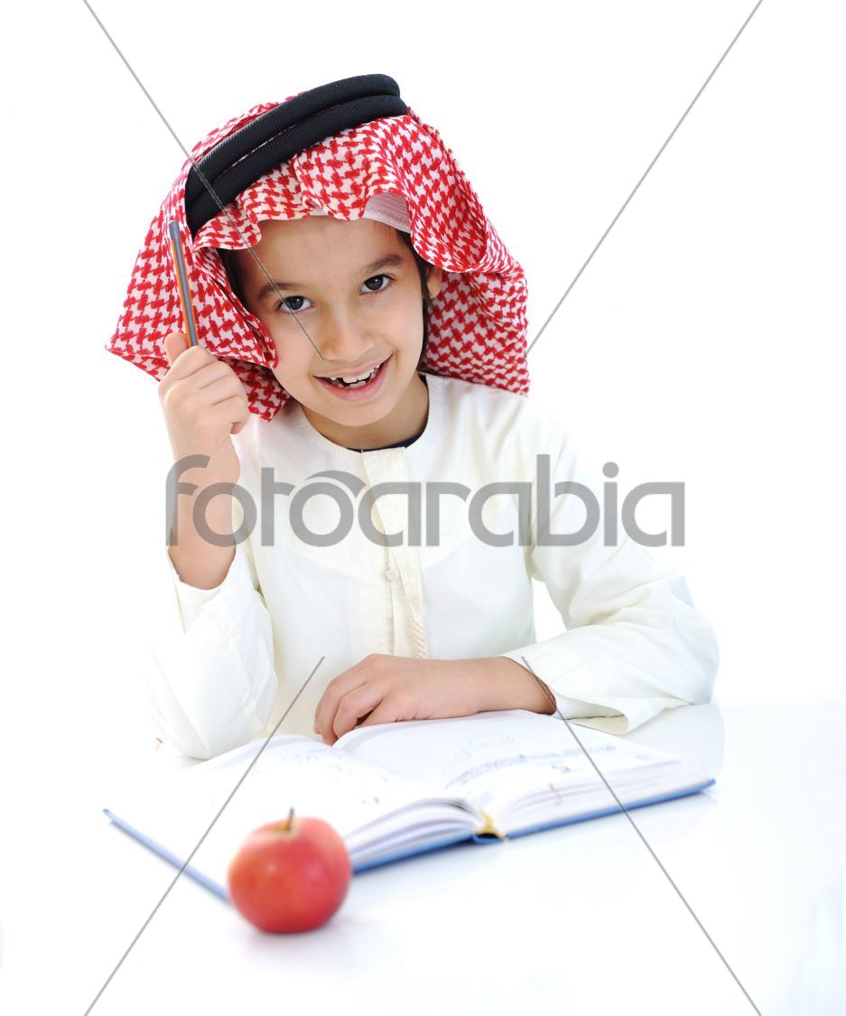 Back to school, child with apple