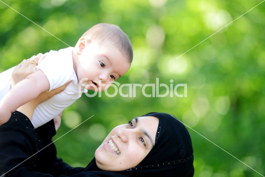 Parenting he baby with love in nature