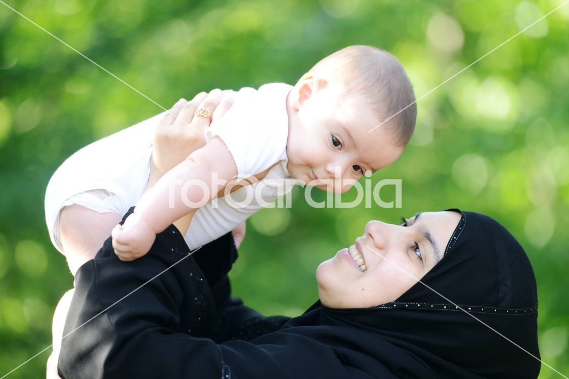 Parenting he baby with love in nature