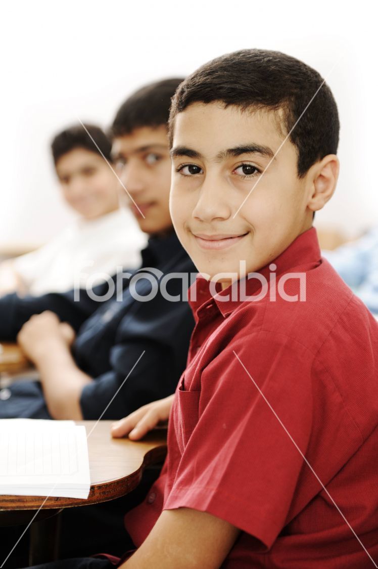 arabic kids in the school, classroom