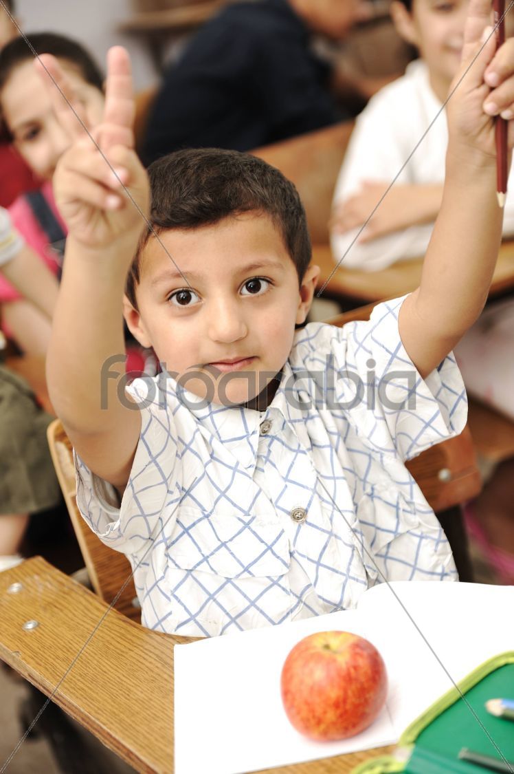 arabic kids in the school, classroom