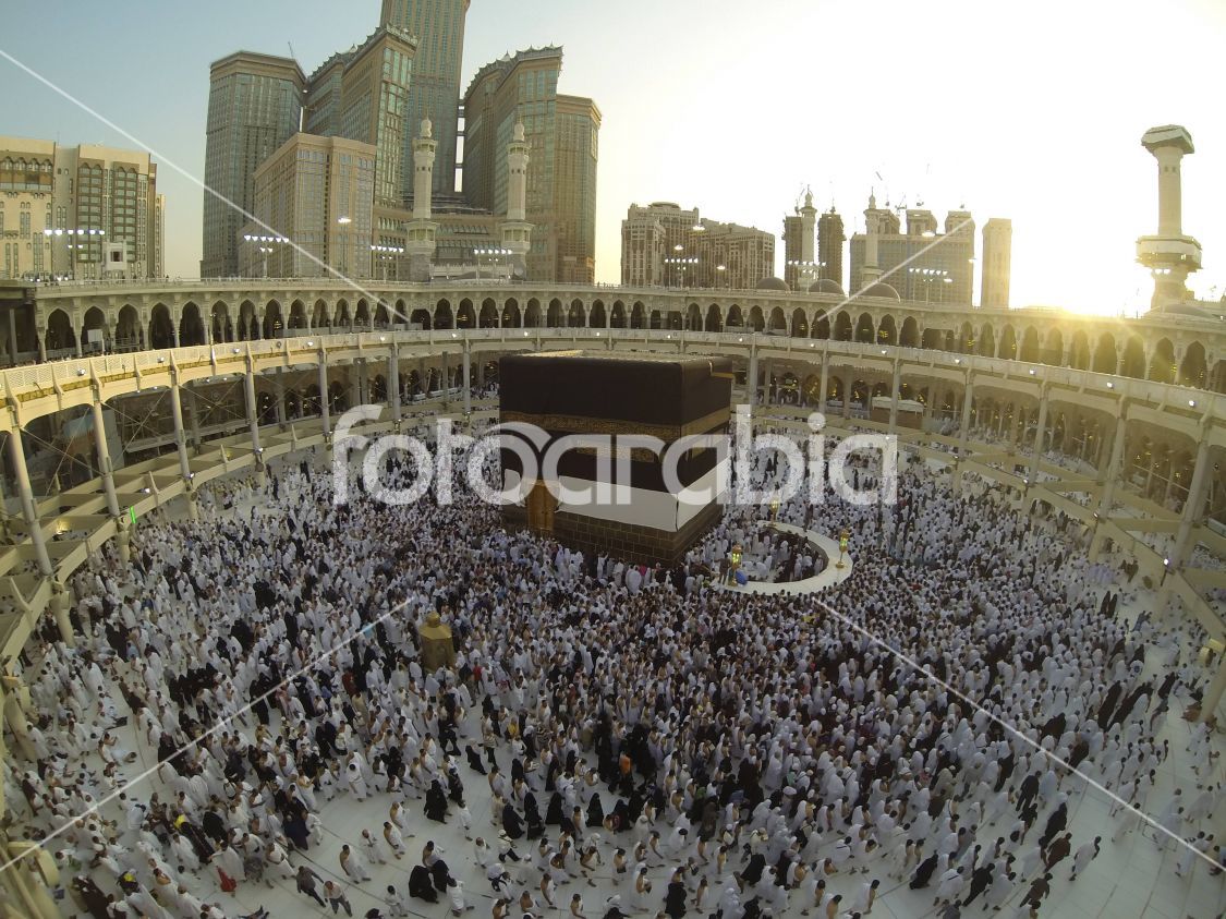 Muslim people praying at Kaaba in Mecca