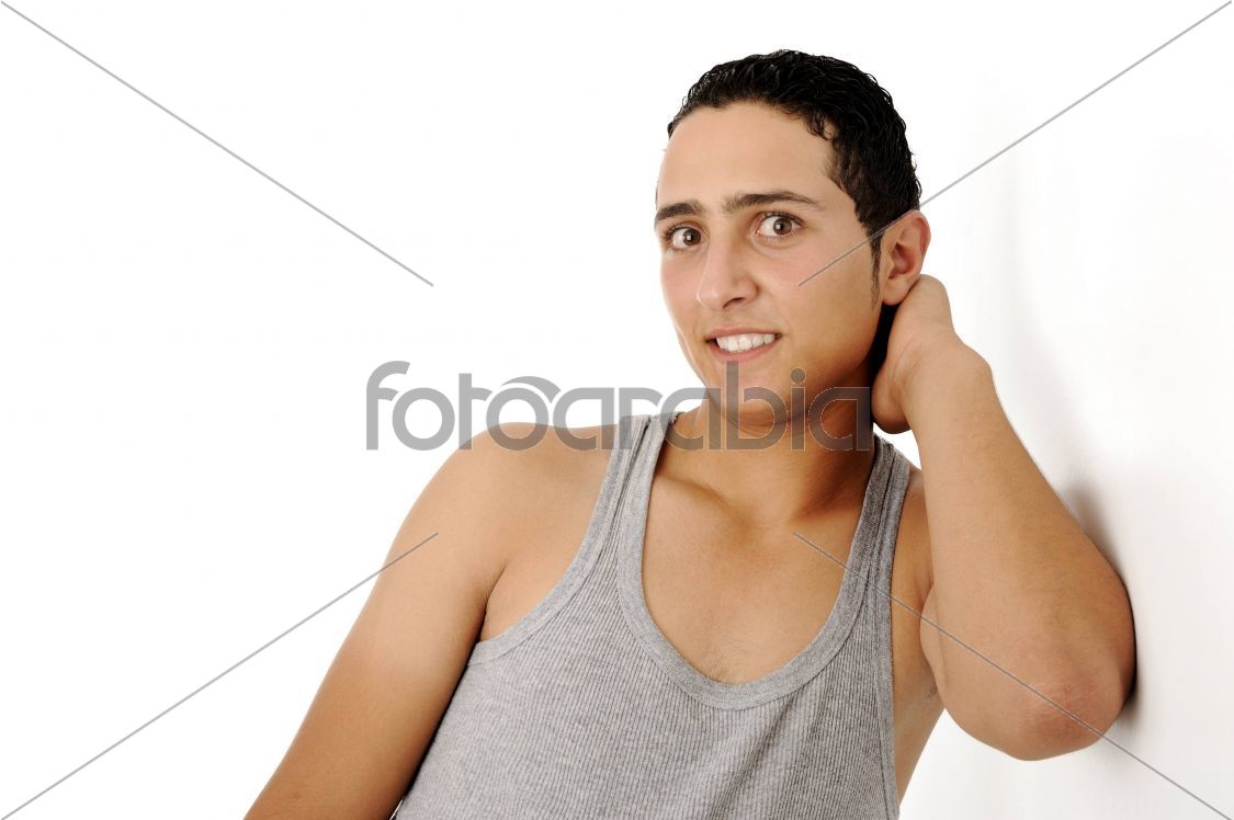 Young guy in undershirt isolated