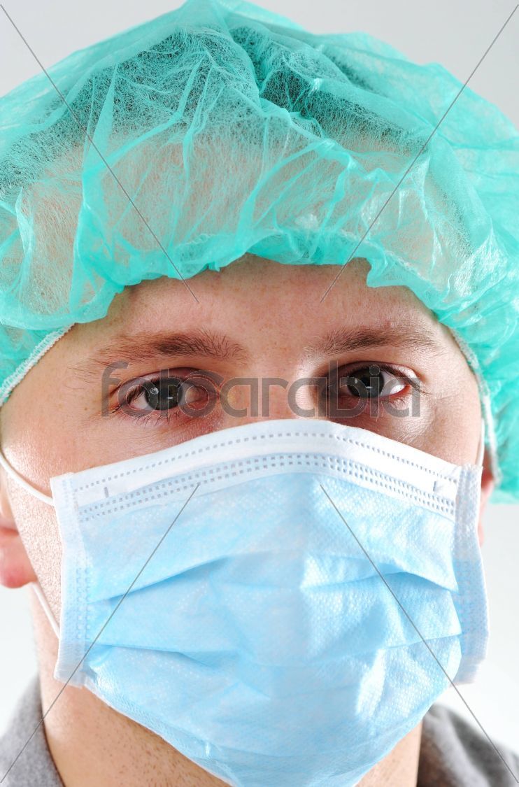 Male surgeon closeup portrait