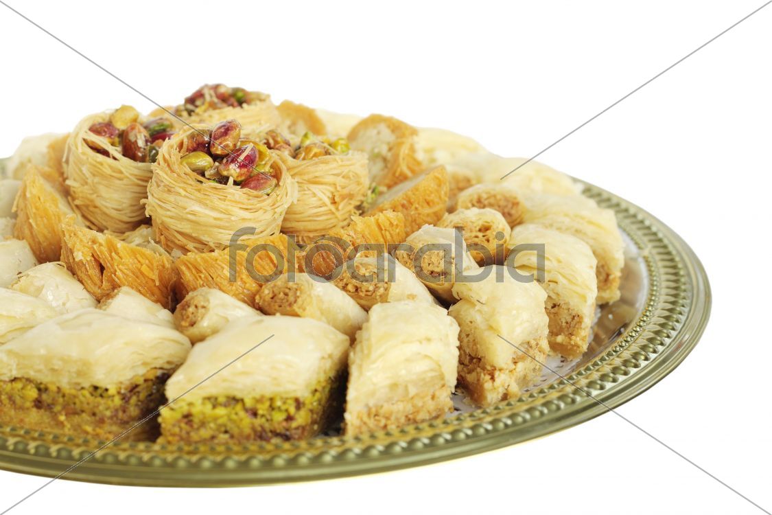 Baklava at shallow DOF, focus on top sweets