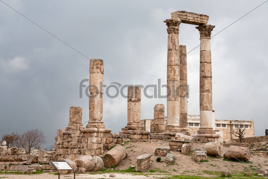 Temple of Hercules in antique citadel in Amman