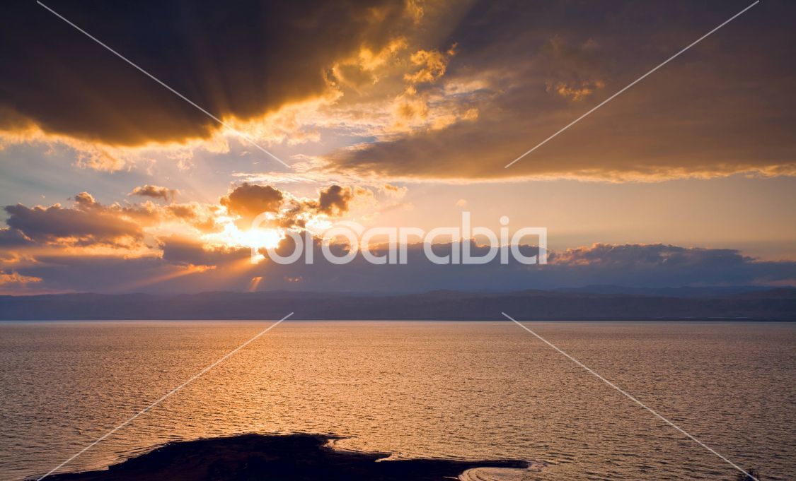 sunset on Dead Sea, Jordan