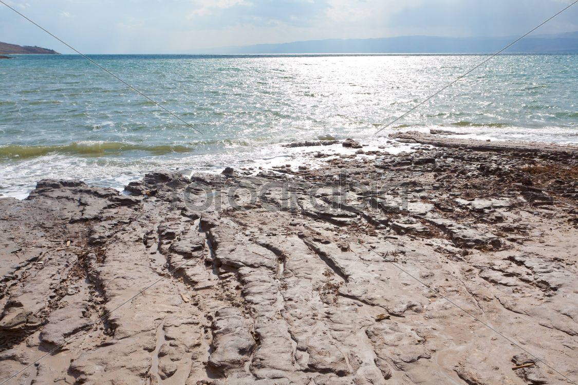 mud beach of Dead sea in Jordan