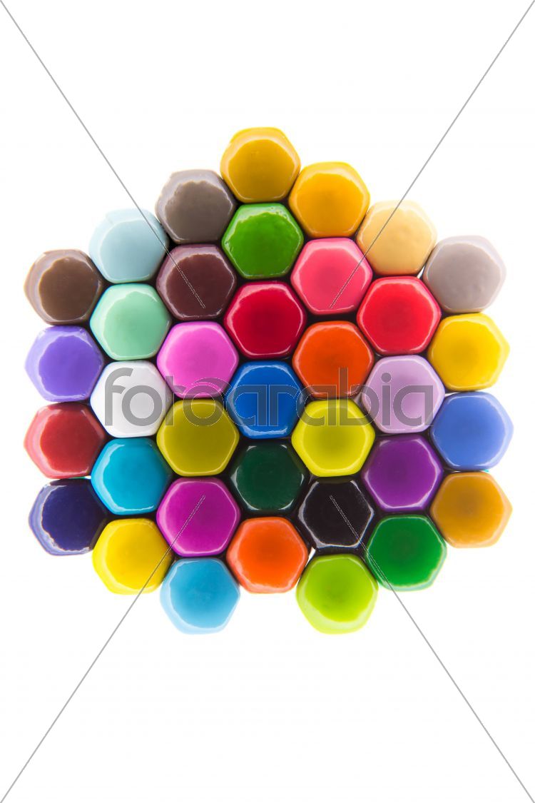 Vivid Middle Eastern hexagonal pattern in rainbow colours