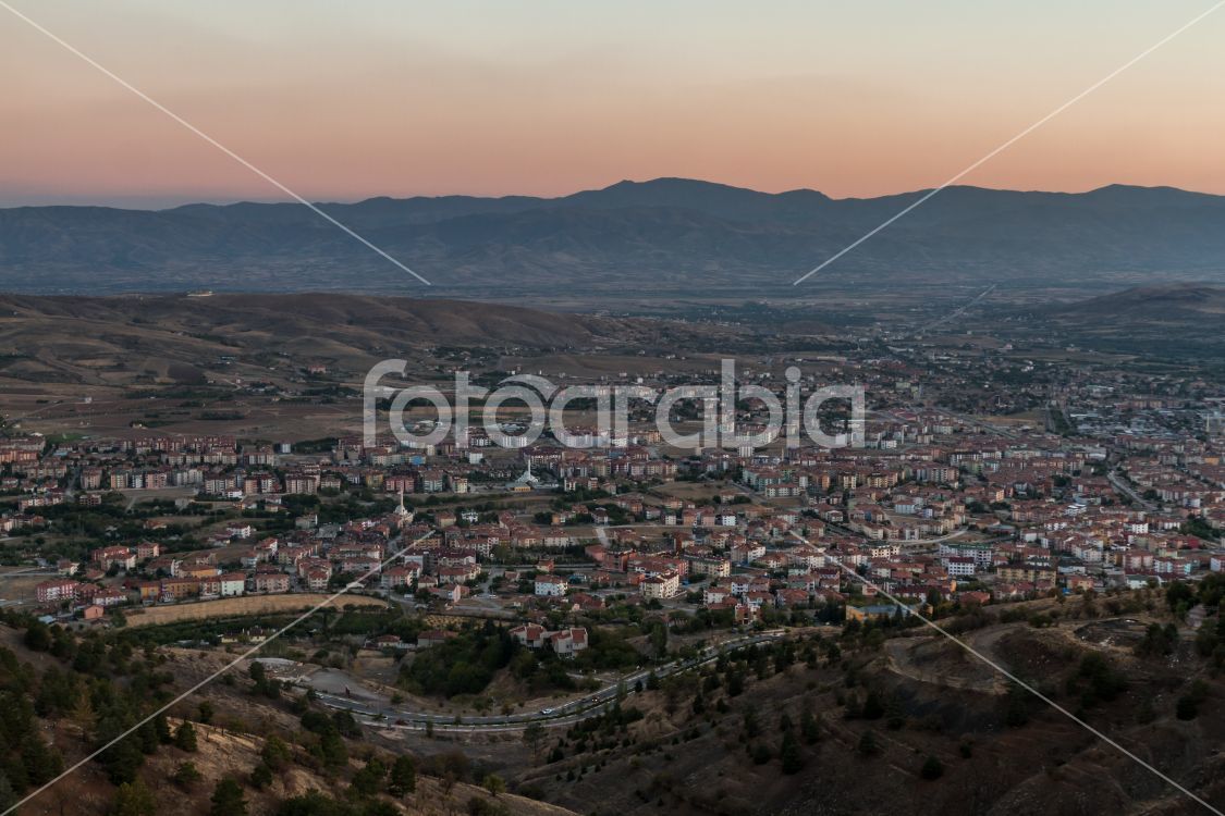 Dramatic Scenery of the Elazig City at Sunset