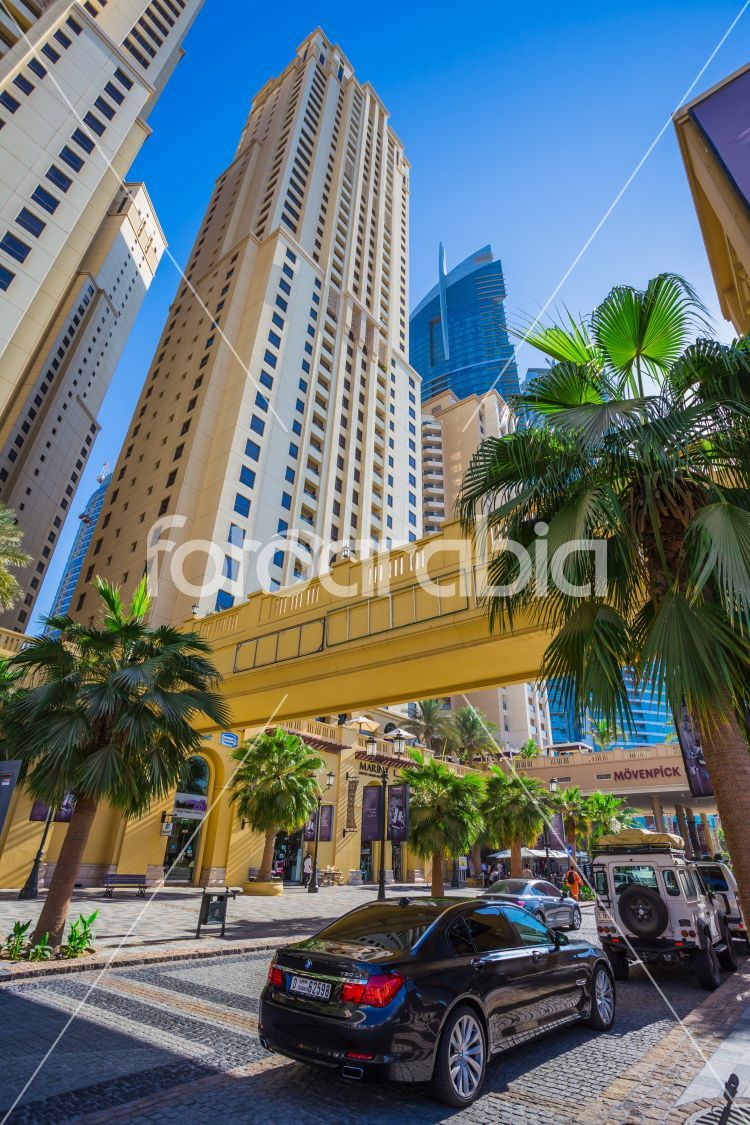 High rise buildings and streets in Dubai, UAE
