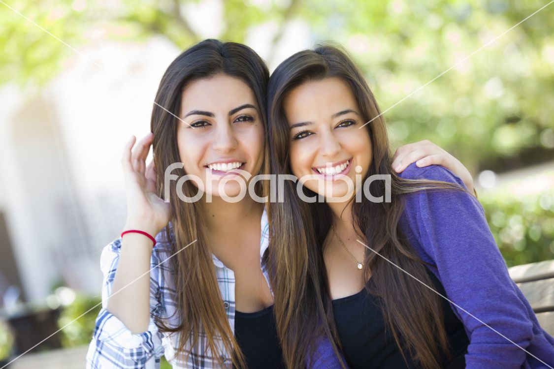 Mixed Race Young Adult Female Friends Portrait