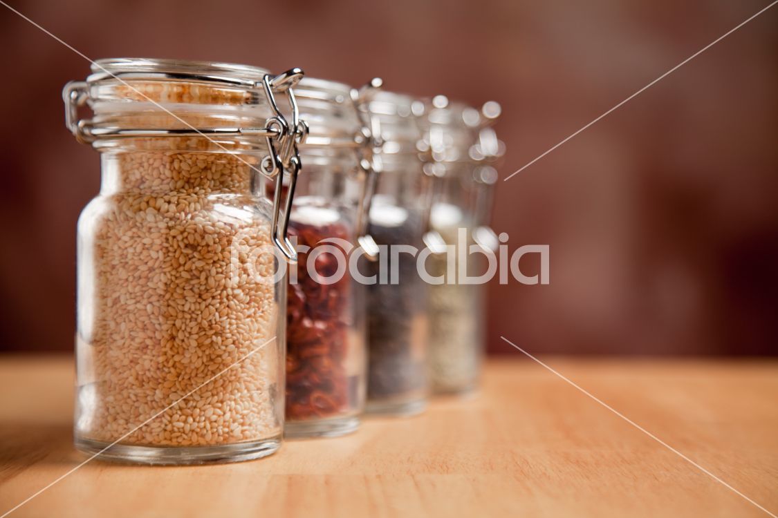 Bottles of Various Spices