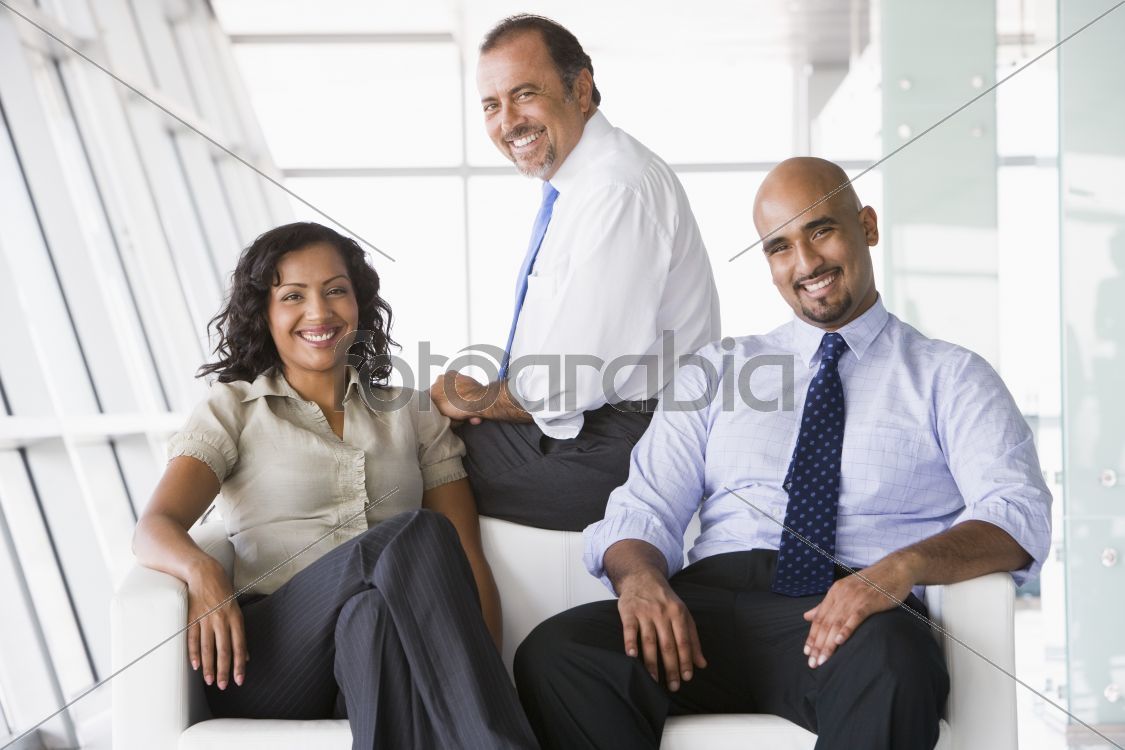Group of businesspeople in lobby