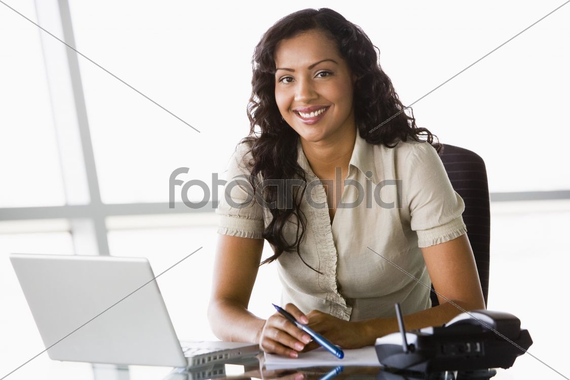 Businesswoman working at desk