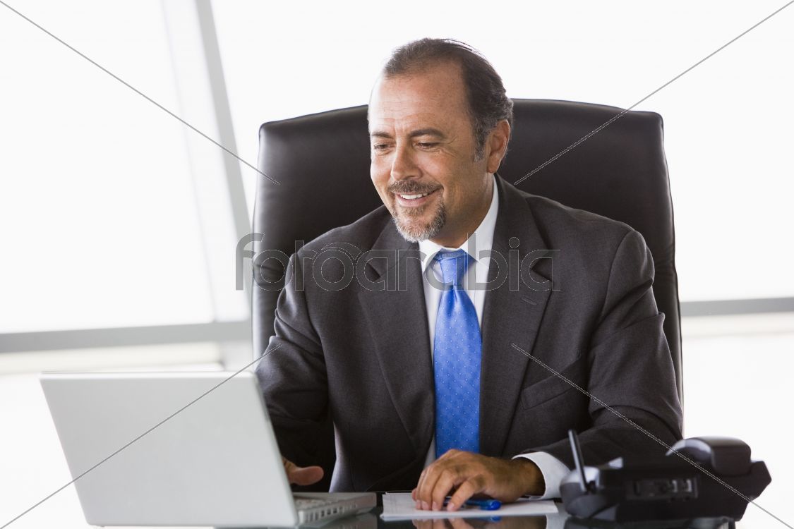 Businessman working at desk