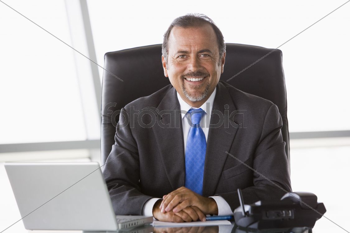 Businessman working at desk