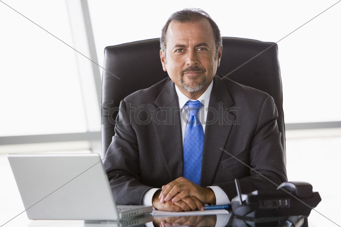 Businessman working at desk