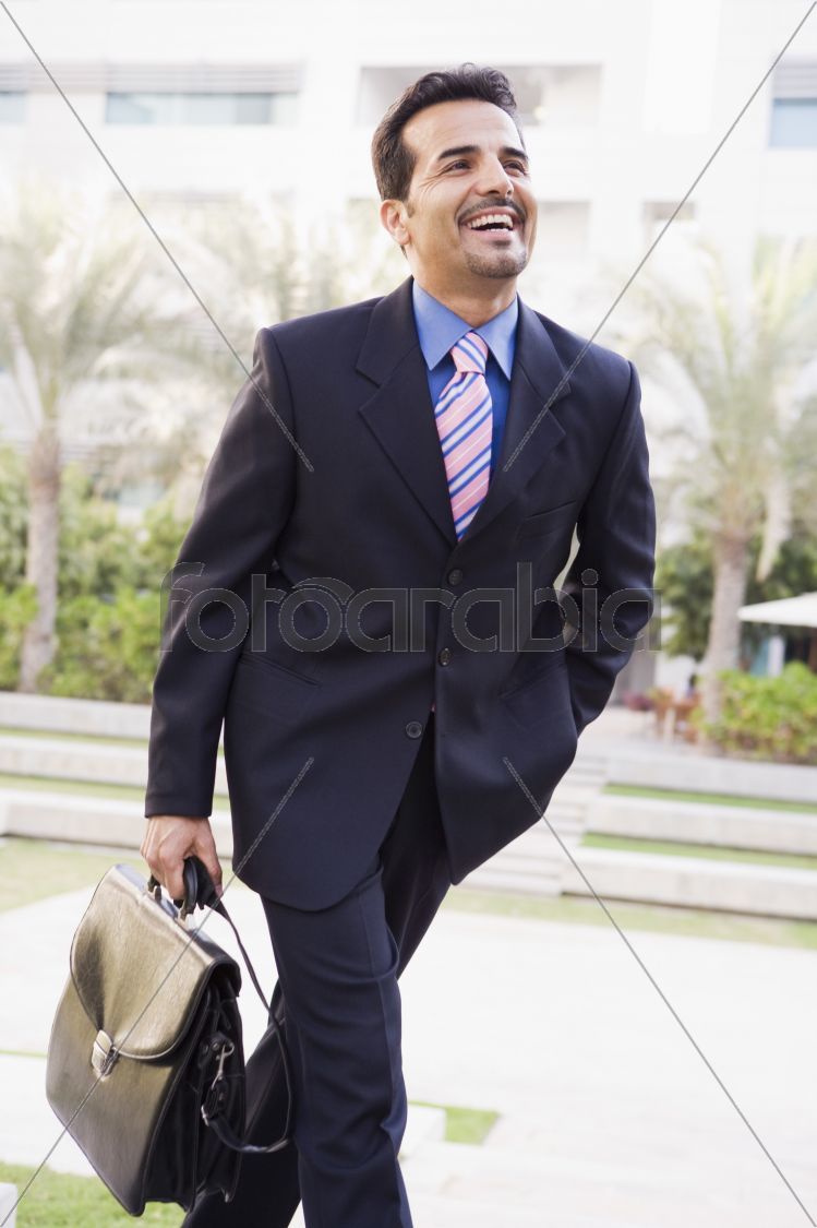 Businessman walking to office