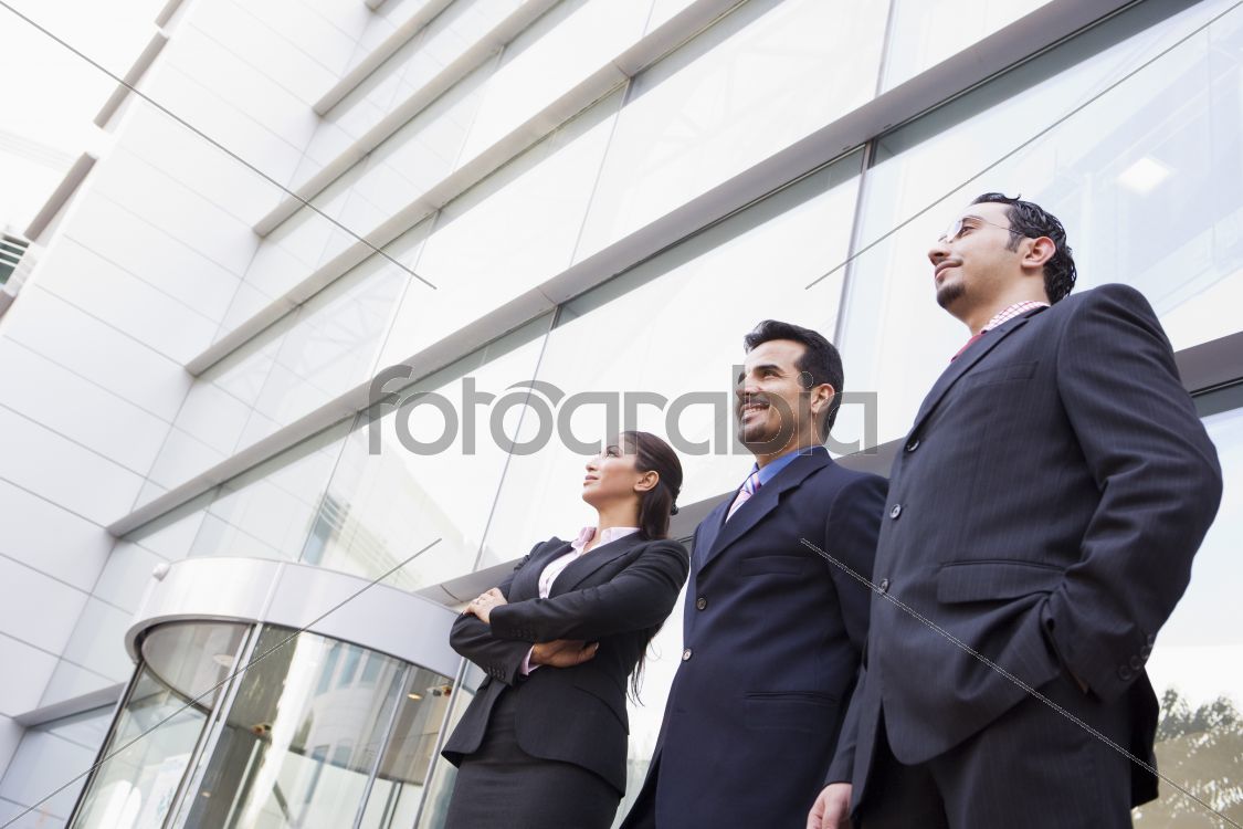 Group of business people outside office