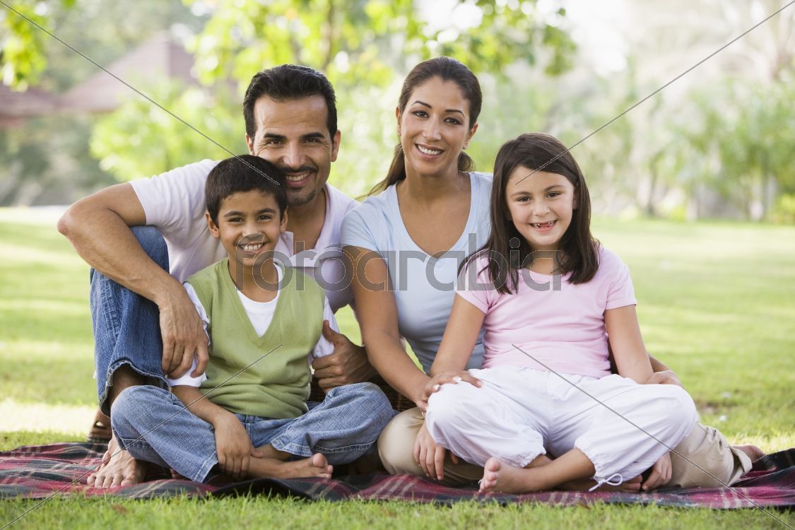 Family having picnic