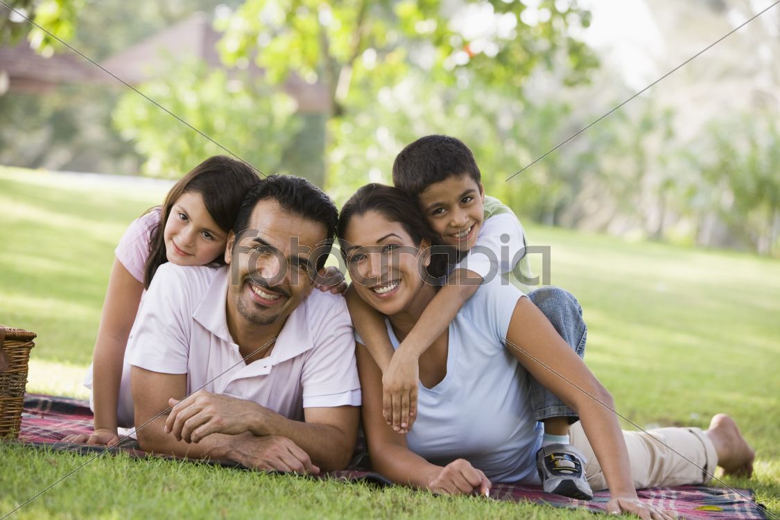 Family having picnic