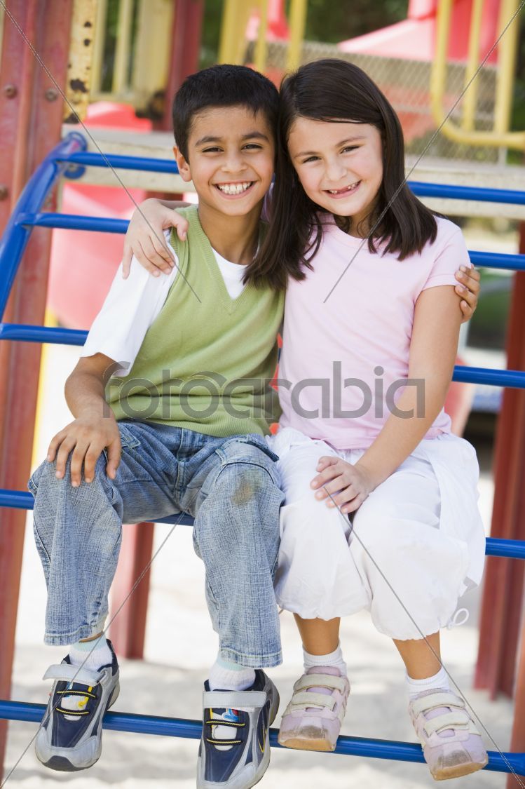 Two children in playground