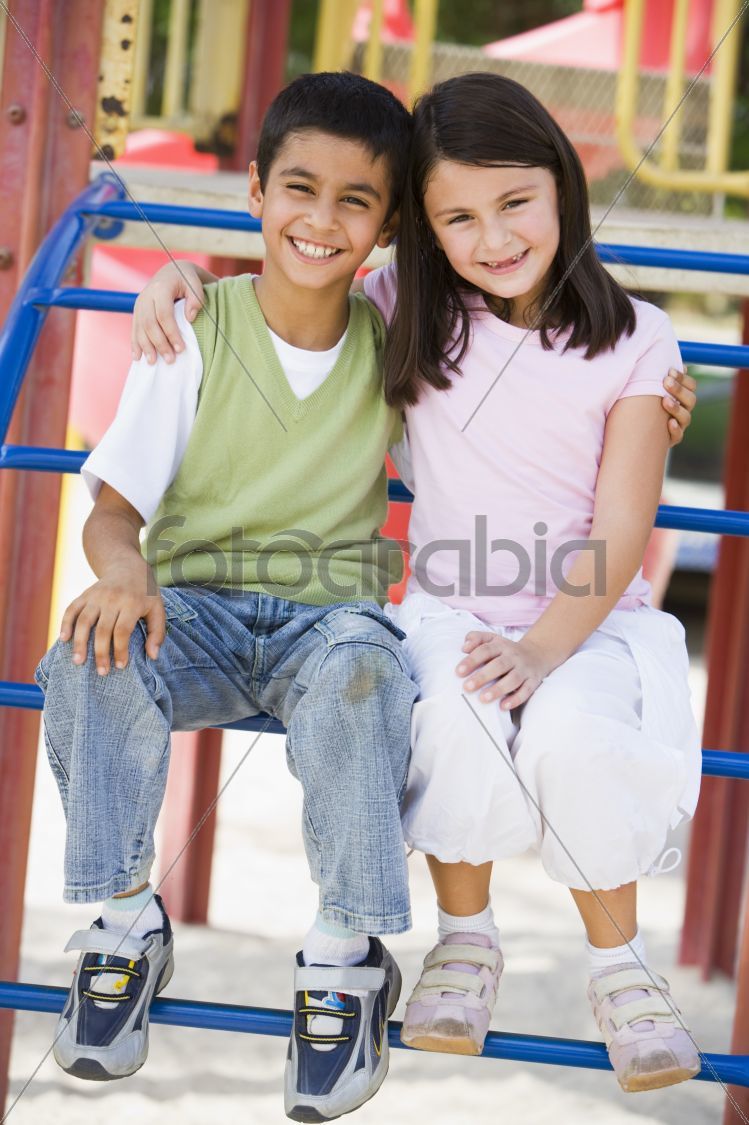 Two children in playground