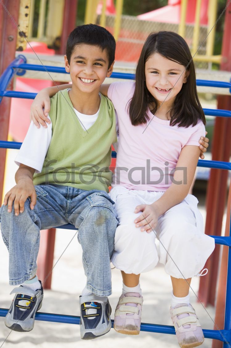 Two children in playground