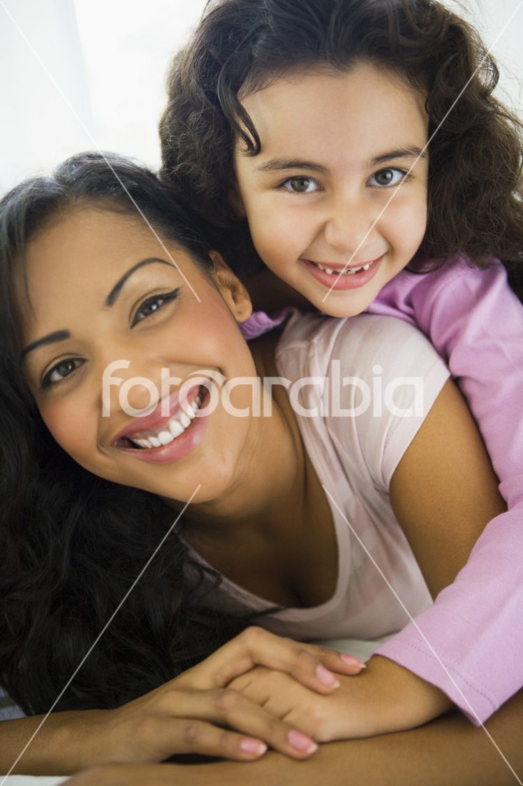 A woman with her daughter