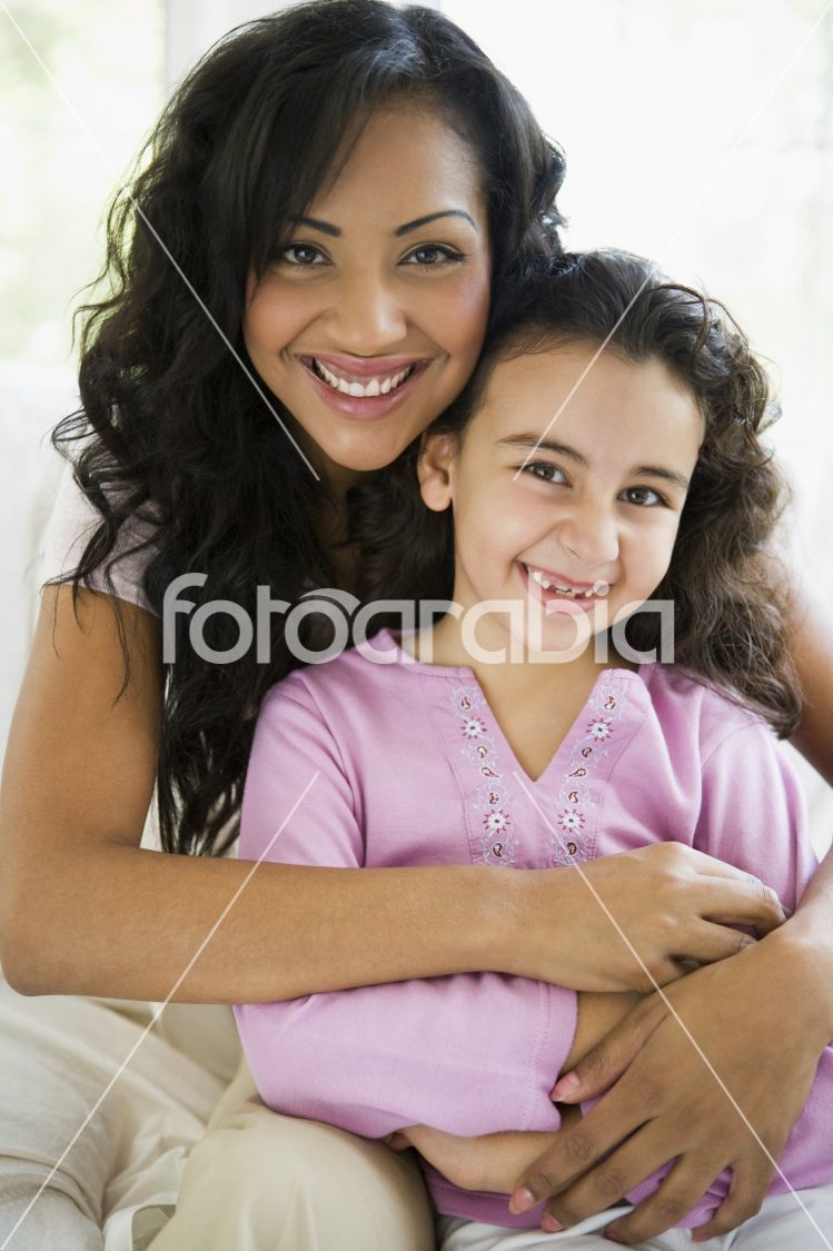 A woman with her daughter