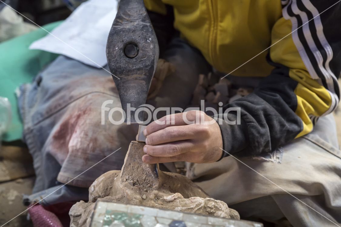 Mosaic production in Morocco