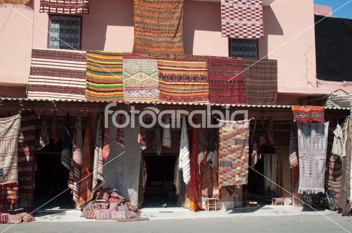 Moroccan building with Berber carpets