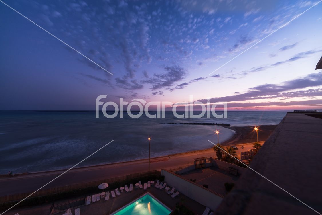 Beautiful sunset in Sicily, Agrigento