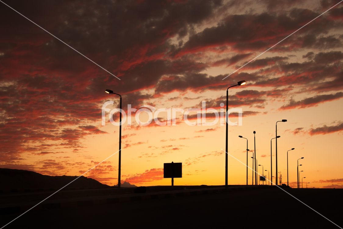 Sunset in Desert - Sahara Rocky Mountains